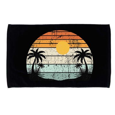 Sunshine Summer Vibes Palm Trees Beach Retro Tropical Summer Microfiber Hand Towel