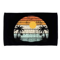 Sunshine Summer Vibes Palm Trees Beach Retro Tropical Summer Microfiber Hand Towel