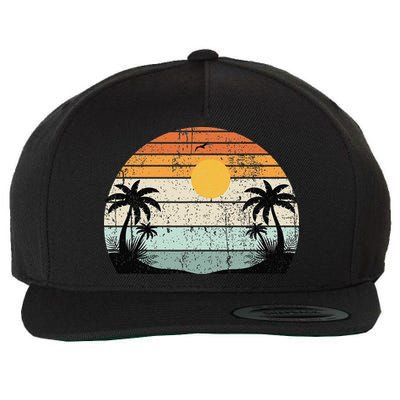 Sunshine Summer Vibes Palm Trees Beach Retro Tropical Summer Wool Snapback Cap