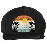Sunshine Summer Vibes Palm Trees Beach Retro Tropical Summer Wool Snapback Cap