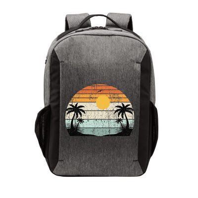 Sunshine Summer Vibes Palm Trees Beach Retro Tropical Summer Vector Backpack