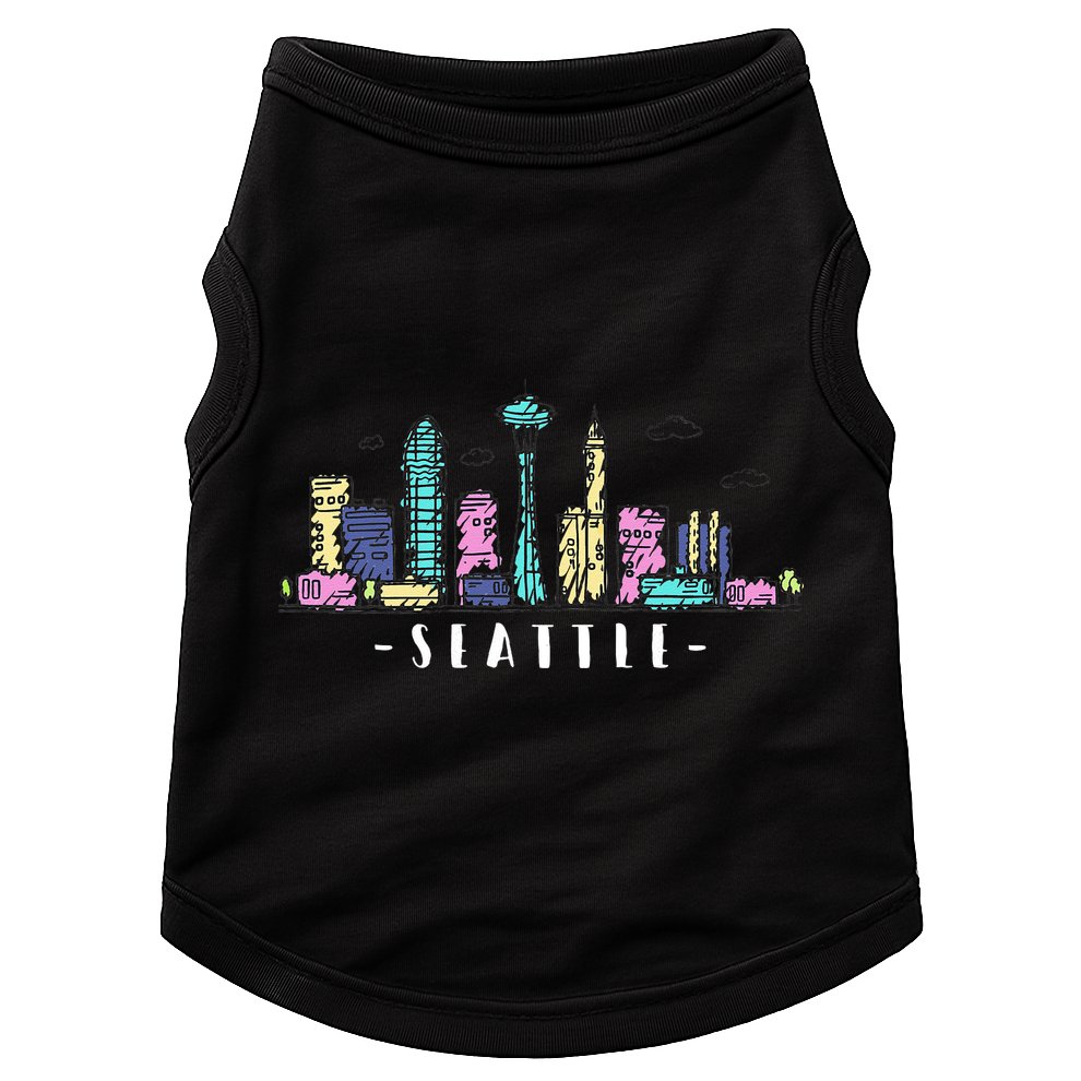 Seattle Skyline Washington PNW Vintage Doggie Tank