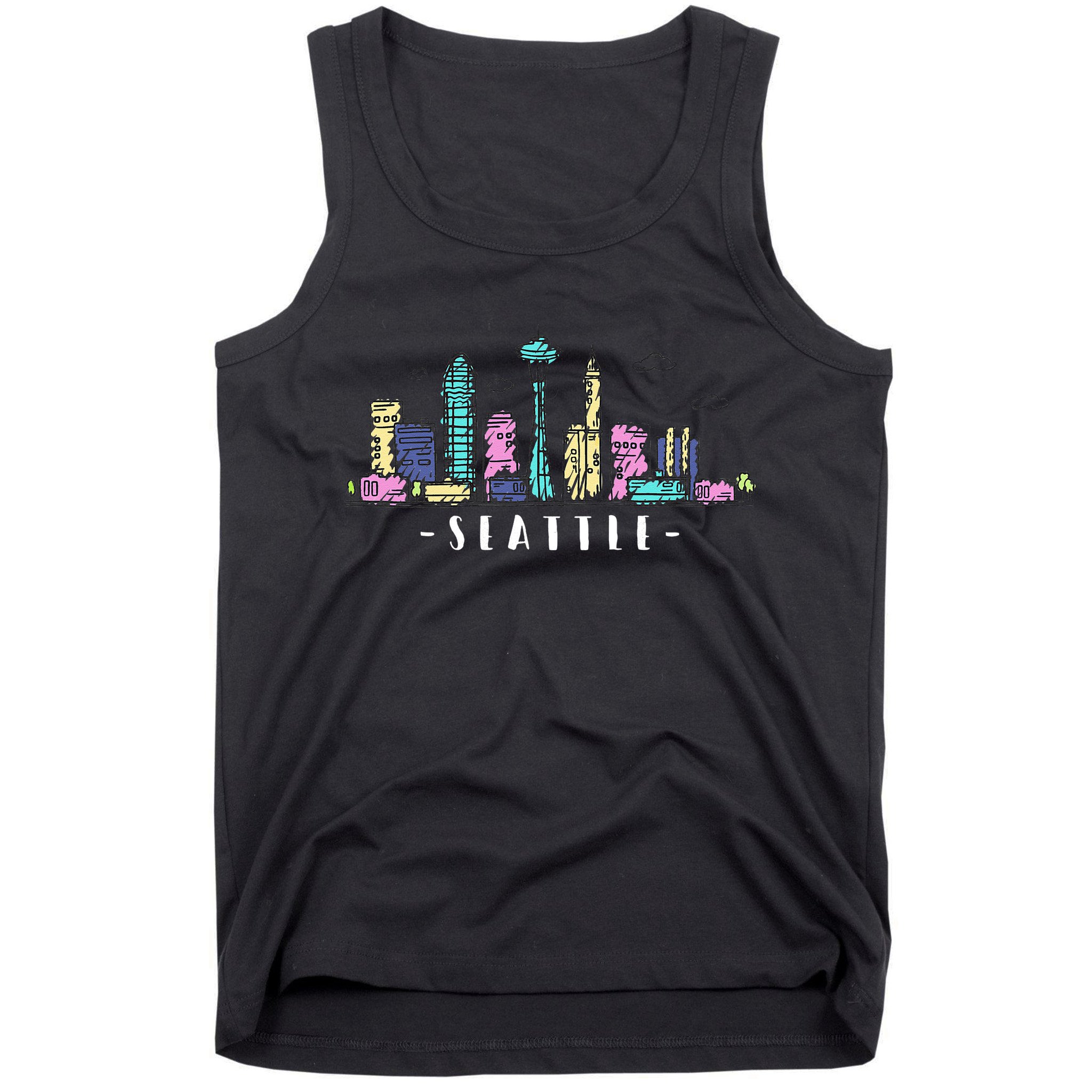 Seattle Skyline Washington PNW Vintage Tank Top