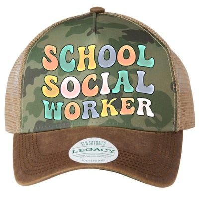 School Social Worker Groovy School Social Worker Crew Great Gift Legacy Tie Dye Trucker Hat