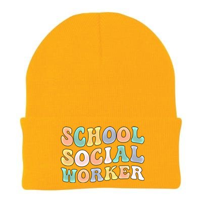 School Social Worker Groovy School Social Worker Crew Great Gift Knit Cap Winter Beanie