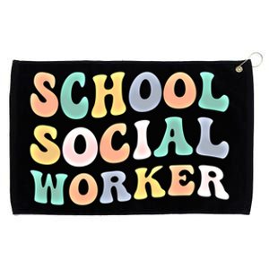 School Social Worker Groovy School Social Worker Crew Great Gift Grommeted Golf Towel