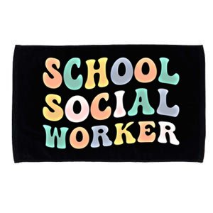 School Social Worker Groovy School Social Worker Crew Great Gift Microfiber Hand Towel