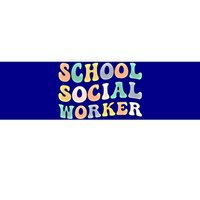 School Social Worker Groovy School Social Worker Crew Great Gift Bumper Sticker