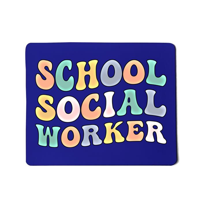 School Social Worker Groovy School Social Worker Crew Great Gift Mousepad