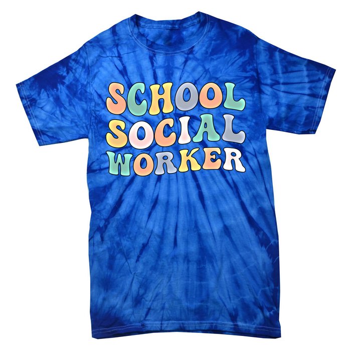 School Social Worker Groovy School Social Worker Crew Great Gift Tie-Dye T-Shirt