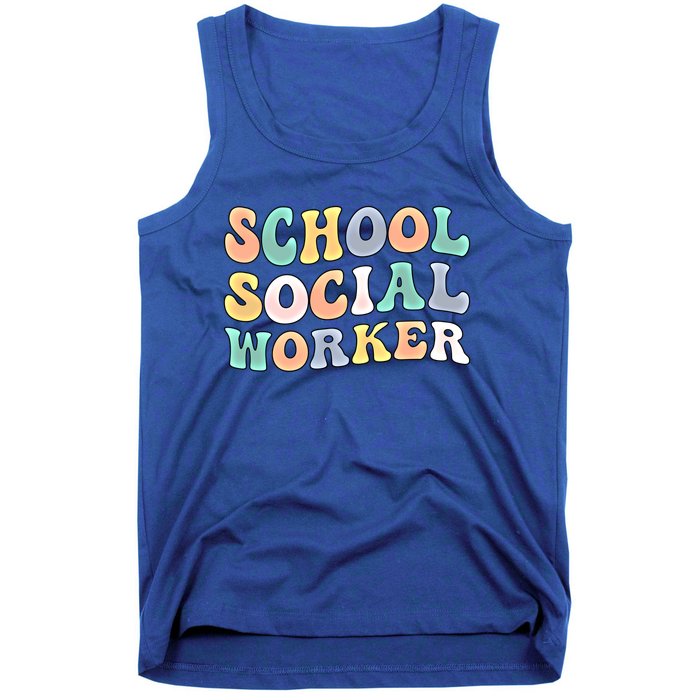 School Social Worker Groovy School Social Worker Crew Great Gift Tank Top