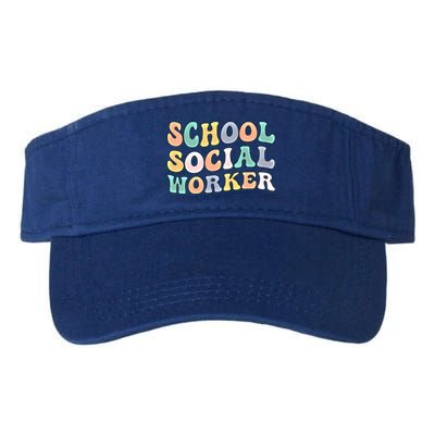 School Social Worker Groovy School Social Worker Crew Great Gift Valucap Bio-Washed Visor