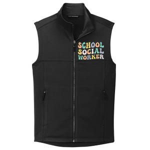 School Social Worker Groovy School Social Worker Crew Great Gift Collective Smooth Fleece Vest