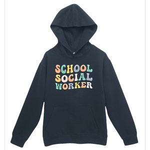 School Social Worker Groovy School Social Worker Crew Great Gift Urban Pullover Hoodie