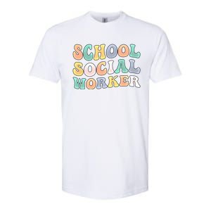 School Social Worker Groovy School Social Worker Crew Great Gift Softstyle CVC T-Shirt