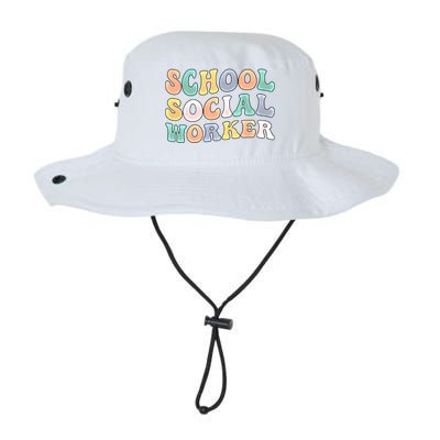 School Social Worker Groovy School Social Worker Crew Great Gift Legacy Cool Fit Booney Bucket Hat