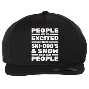 Snowmobile SkidooS Winter Snow Machine Snowmobiling Gift Wool Snapback Cap