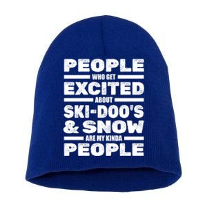 Snowmobile SkidooS Winter Snow Machine Snowmobiling Gift Short Acrylic Beanie