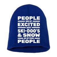 Snowmobile SkidooS Winter Snow Machine Snowmobiling Gift Short Acrylic Beanie