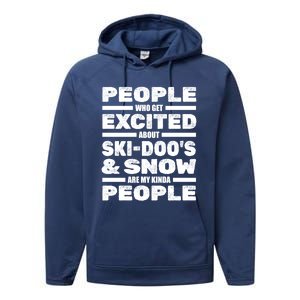 Snowmobile SkidooS Winter Snow Machine Snowmobiling Gift Performance Fleece Hoodie