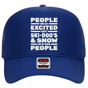 Snowmobile SkidooS Winter Snow Machine Snowmobiling Gift High Crown Mesh Back Trucker Hat