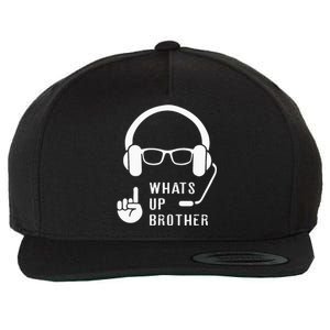 Sketch Streamer Whats Up Brother Wool Snapback Cap