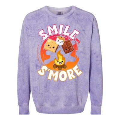 Smile S'more Weekend Clamping Great Gift Colorblast Crewneck Sweatshirt