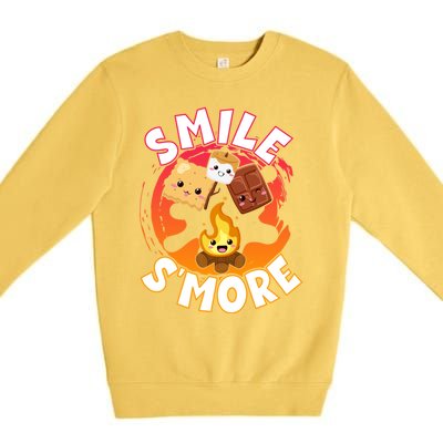 Smile S'more Weekend Clamping Great Gift Premium Crewneck Sweatshirt