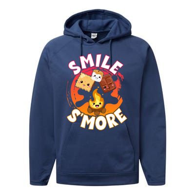 Smile S'more Weekend Clamping Great Gift Performance Fleece Hoodie