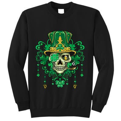 Sugar Skull Wearing Irish Leprechaun Hat St. PatrickS Day Sweatshirt