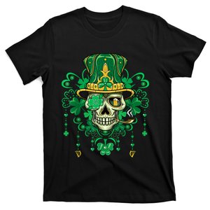 Sugar Skull Wearing Irish Leprechaun Hat St. PatrickS Day T-Shirt