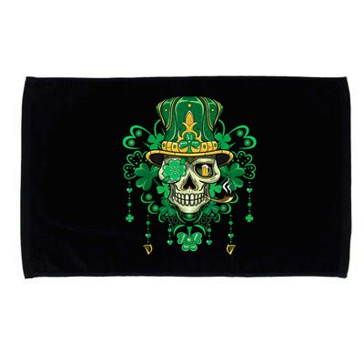 Sugar Skull Wearing Irish Leprechaun Hat St. PatrickS Day Microfiber Hand Towel