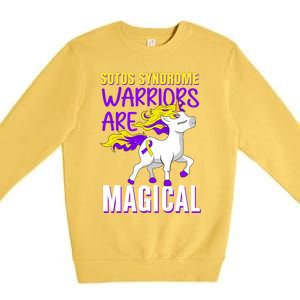 Sotos Syndrome Warriors Are Magical Cute Unicorn Awareness Premium Crewneck Sweatshirt