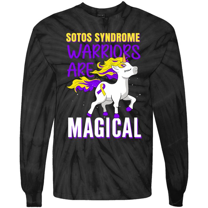 Sotos Syndrome Warriors Are Magical Cute Unicorn Awareness Tie-Dye Long Sleeve Shirt