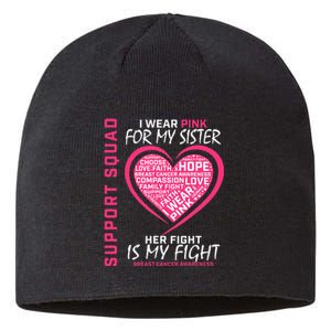 Support Squad Wear Pink Sister Breast Cancer Awareness Fight Sustainable Beanie