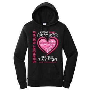 Support Squad Wear Pink Sister Breast Cancer Awareness Fight Women's Pullover Hoodie