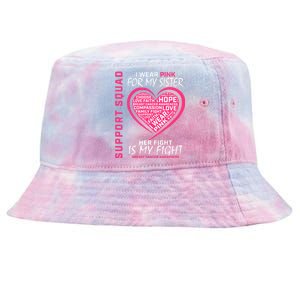 Support Squad Wear Pink Sister Breast Cancer Awareness Fight Tie-Dyed Bucket Hat