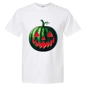 Spooky Summer Watermelon Jack O Lantern Halfway To Halloween Garment-Dyed Heavyweight T-Shirt