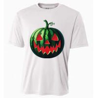 Spooky Summer Watermelon Jack O Lantern Halfway To Halloween Cooling Performance Crew T-Shirt