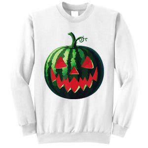 Spooky Summer Watermelon Jack O Lantern Halfway To Halloween Sweatshirt