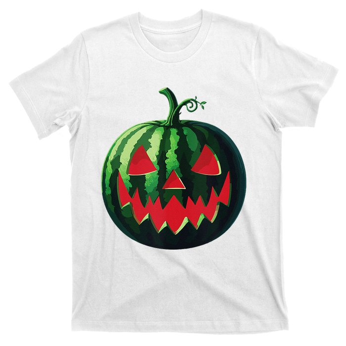 Spooky Summer Watermelon Jack O Lantern Halfway To Halloween T-Shirt