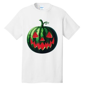 Spooky Summer Watermelon Jack O Lantern Halfway To Halloween Tall T-Shirt