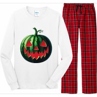 Spooky Summer Watermelon Jack O Lantern Halfway To Halloween Long Sleeve Pajama Set