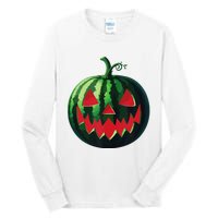 Spooky Summer Watermelon Jack O Lantern Halfway To Halloween Tall Long Sleeve T-Shirt