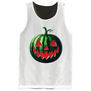 Spooky Summer Watermelon Jack O Lantern Halfway To Halloween Mesh Reversible Basketball Jersey Tank