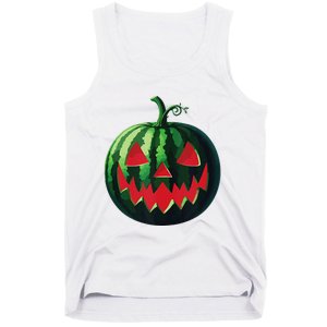 Spooky Summer Watermelon Jack O Lantern Halfway To Halloween Tank Top