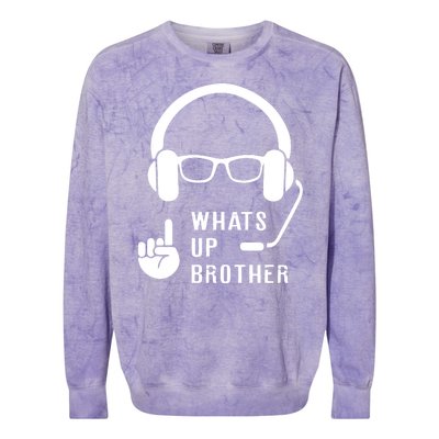 Sketch Streamer Whats Up Brother Colorblast Crewneck Sweatshirt