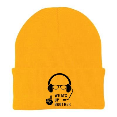 Sketch Streamer Whats Up Brother Knit Cap Winter Beanie