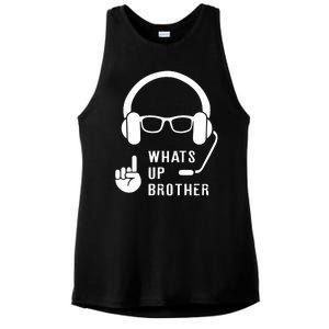 Sketch Streamer Whats Up Brother Ladies PosiCharge Tri-Blend Wicking Tank