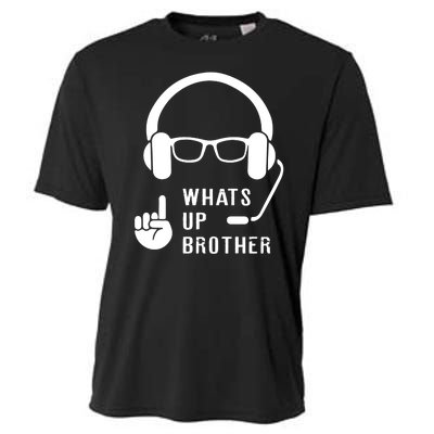 Sketch Streamer Whats Up Brother Cooling Performance Crew T-Shirt